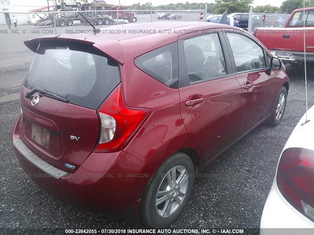 3N1CE2CPXEL428609 - 2014 NISSAN VERSA NOTE S/S PLUS/SV/SL RED photo 4