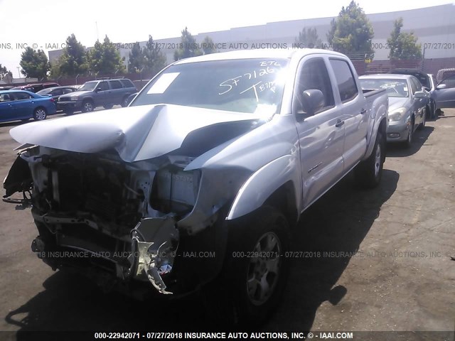 5TEJU62N67Z323211 - 2007 TOYOTA TACOMA DOUBLE CAB PRERUNNER SILVER photo 2