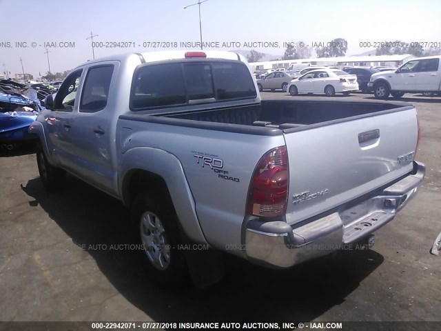 5TEJU62N67Z323211 - 2007 TOYOTA TACOMA DOUBLE CAB PRERUNNER SILVER photo 3