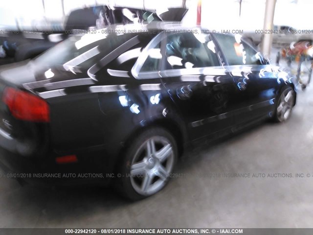 WAUDF78E68A128075 - 2008 AUDI A4 2.0T QUATTRO BLACK photo 4