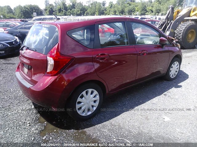 3N1CE2CP2GL405537 - 2016 NISSAN VERSA NOTE S/S PLUS/SV/SL/SR RED photo 4