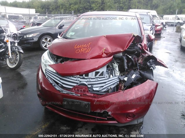 3N1CE2CP2GL405537 - 2016 NISSAN VERSA NOTE S/S PLUS/SV/SL/SR RED photo 6