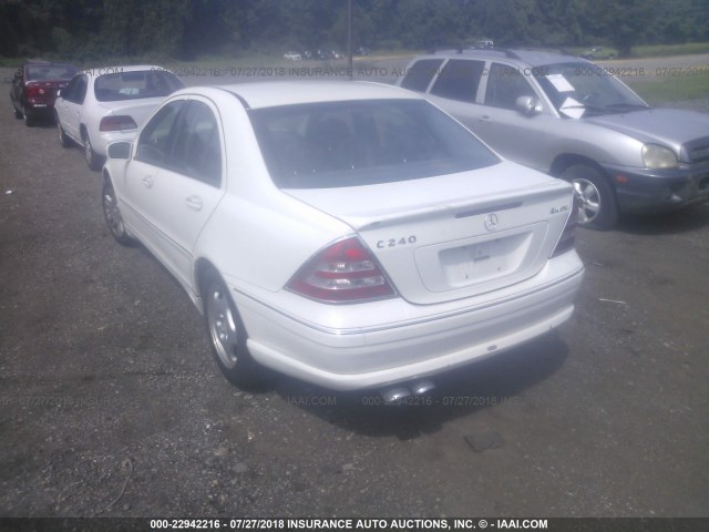 WDBRF81J63F381610 - 2003 MERCEDES-BENZ C 240 4MATIC WHITE photo 3