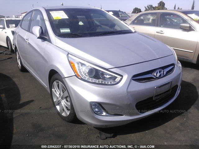 KMHCU4AE4EU764027 - 2014 HYUNDAI ACCENT GLS/SE SILVER photo 1