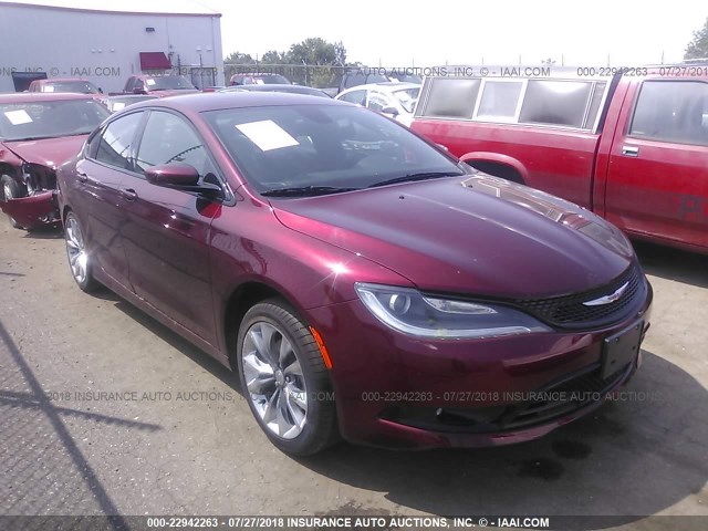 1C3CCCBB2GN181849 - 2016 CHRYSLER 200 S MAROON photo 1