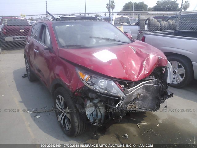 KNDPC3A29C7245530 - 2012 KIA SPORTAGE EX RED photo 1