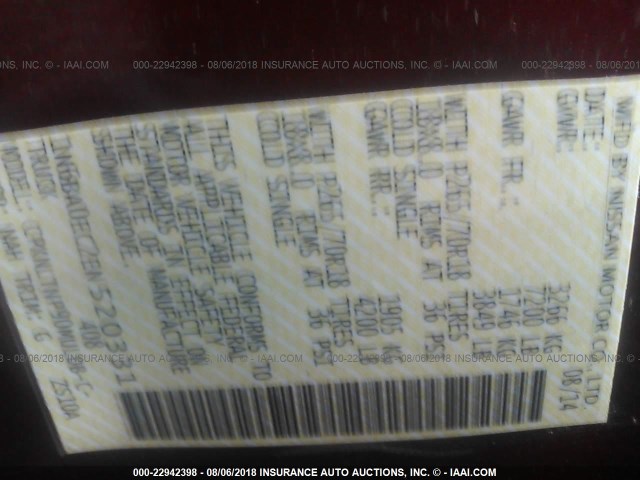 1N6BA0EC2EN520331 - 2014 NISSAN TITAN S/SV/SL/PRO-4X წითელი ფოტო 9