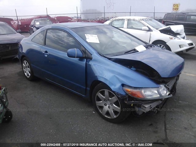 2HGFG12697H580739 - 2007 HONDA CIVIC LX BLUE photo 1