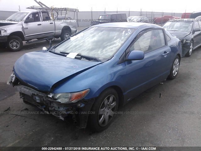 2HGFG12697H580739 - 2007 HONDA CIVIC LX BLUE photo 2