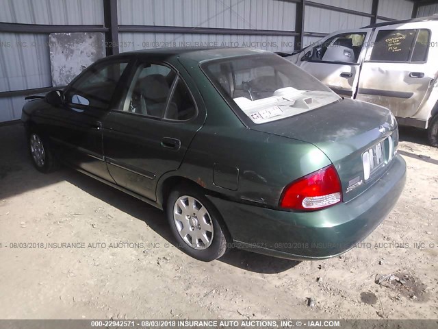 3N1CB51D72L657120 - 2002 NISSAN SENTRA XE/GXE GREEN photo 3