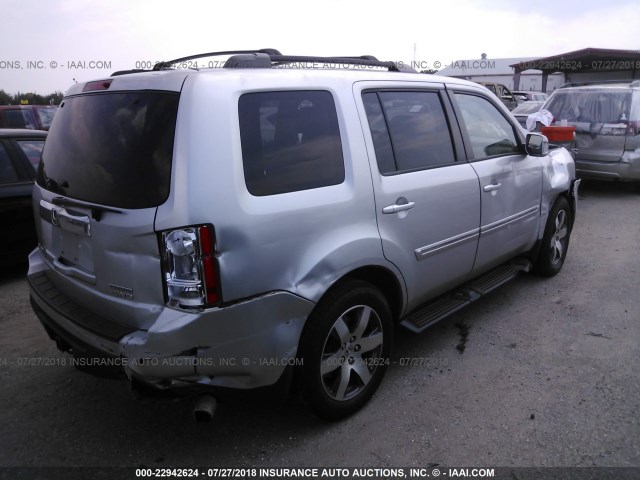 5FNYF4H9XDB002714 - 2013 HONDA PILOT TOURING SILVER photo 4