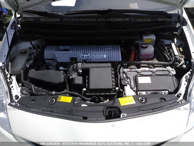 JTDKN3DP9E3064398 - 2014 TOYOTA PRIUS PLUG-IN  WHITE photo 10