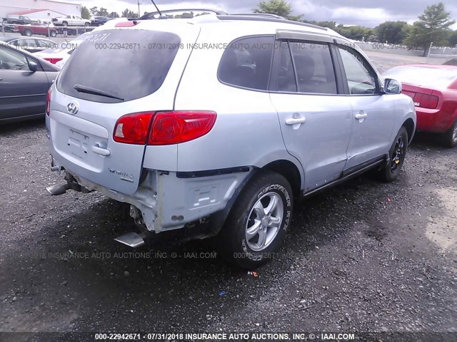 5NMSG73D47H007118 - 2007 HYUNDAI SANTA FE GLS Light Blue photo 4