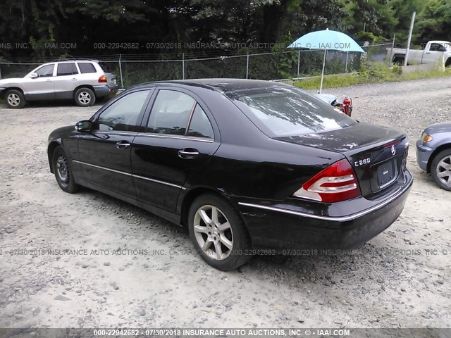 WDBRF92H57F914246 - 2007 MERCEDES-BENZ C 280 4MATIC BLACK photo 3