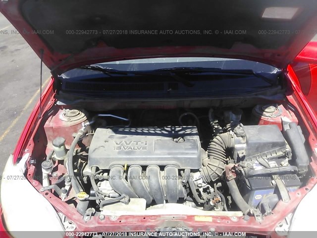 2T1KR32E85C455071 - 2005 TOYOTA COROLLA MATRIX XR RED photo 10