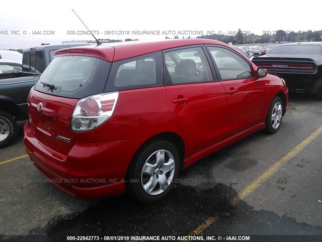 2T1KR32E85C455071 - 2005 TOYOTA COROLLA MATRIX XR RED photo 4