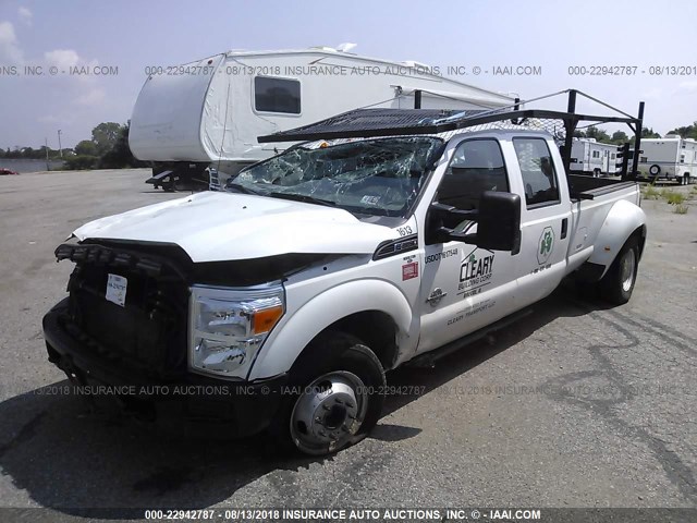 1FT8W3CT4FEC81613 - 2015 FORD F350 CREWCAB SUPER DUTY WHITE photo 2