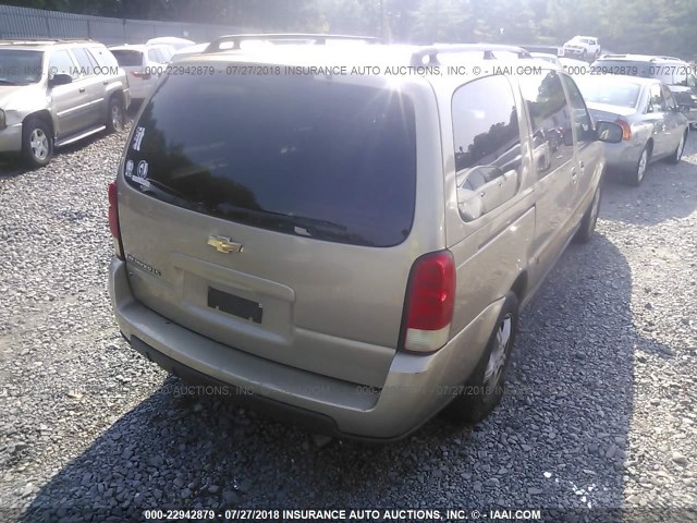 1GNDV23L25D184496 - 2005 CHEVROLET UPLANDER LS ოქროსფერი ფოტო 4