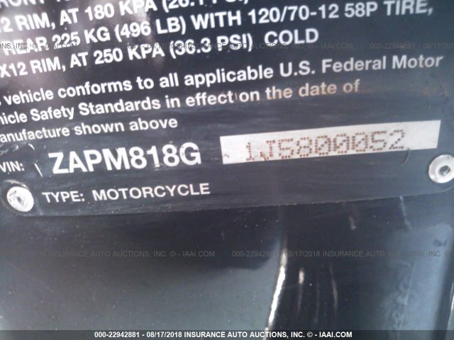ZAPM818G1J5800052 - 2018 VESPA SPRINT 150 3V BLACK photo 1