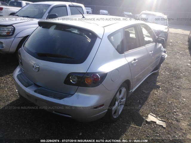 JM1BK343751295530 - 2005 MAZDA 3 HATCHBACK SILVER photo 4