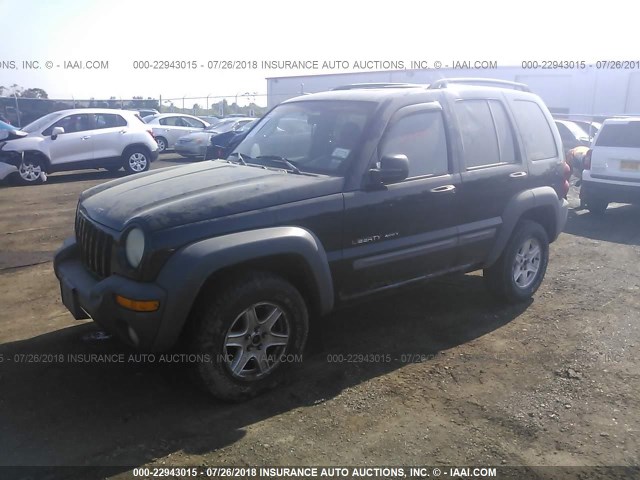 1J4GL48KX2W188863 - 2002 JEEP LIBERTY SPORT BLACK photo 2