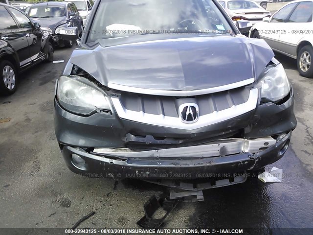 5J8TB18529A007747 - 2009 ACURA RDX TECHNOLOGY GRAY photo 6