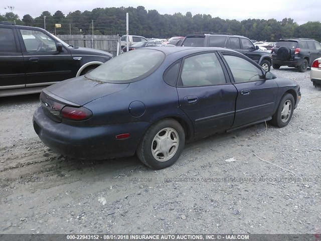 1FAFP52U5WA133669 - 1998 FORD TAURUS LX/SE BLUE photo 4