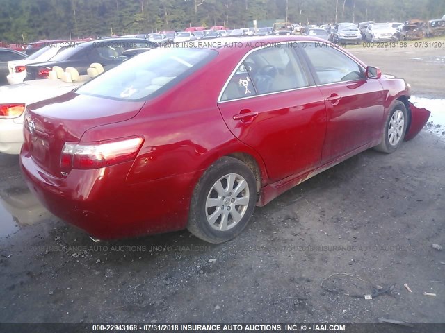 4T4BE46K59R110768 - 2009 TOYOTA CAMRY SE/LE/XLE RED photo 4