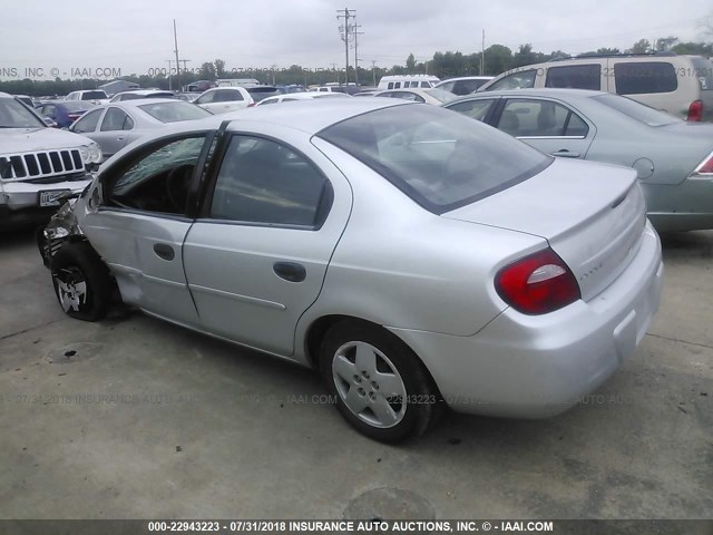 1B3ES26C54D603068 - 2004 DODGE NEON SE SILVER photo 3