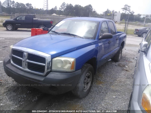 1D7HE28K57S248304 - 2007 DODGE DAKOTA QUAD/ST BLUE photo 2