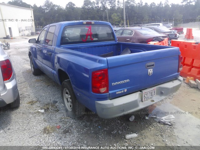 1D7HE28K57S248304 - 2007 DODGE DAKOTA QUAD/ST BLUE photo 3