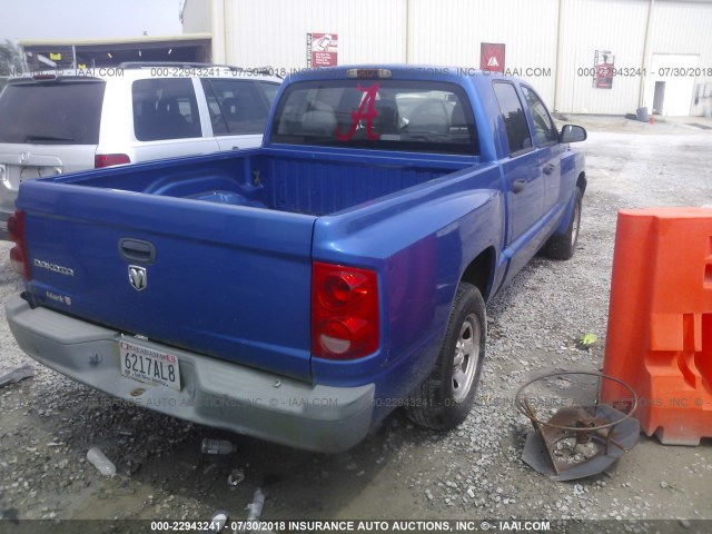 1D7HE28K57S248304 - 2007 DODGE DAKOTA QUAD/ST BLUE photo 4