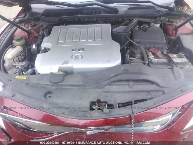 4T1BK3EKXBU613734 - 2011 TOYOTA CAMRY SE/LE/XLE წითელი ფოტო 10