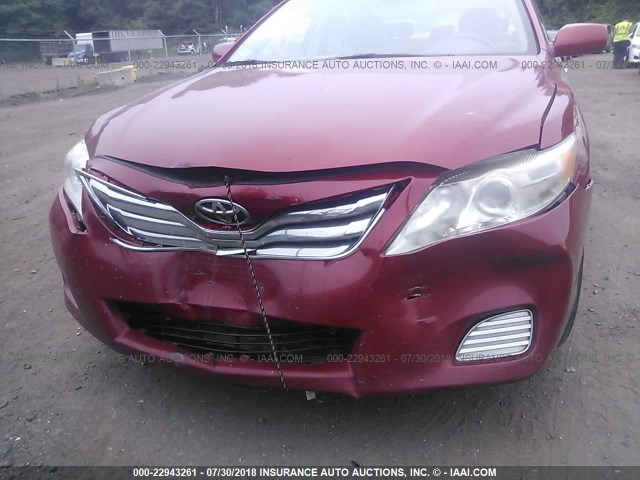4T1BK3EKXBU613734 - 2011 TOYOTA CAMRY SE/LE/XLE წითელი ფოტო 6