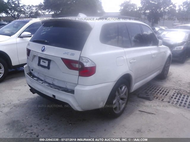 WBXPA93496WD32643 - 2006 BMW X3 3.0I WHITE photo 4