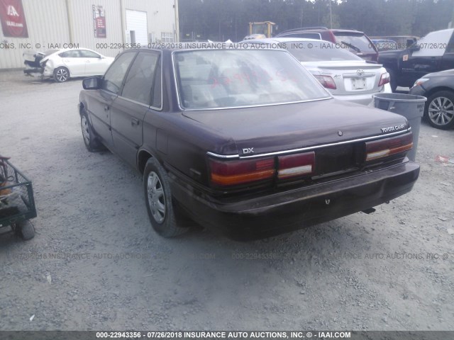 4T1SV21E0MU386283 - 1991 TOYOTA CAMRY DLX MAROON photo 3