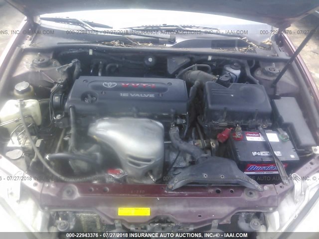 4T1BE32K52U042715 - 2002 TOYOTA CAMRY LE/XLE/SE 勃艮第红 照片 10