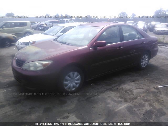 4T1BE32K52U042715 - 2002 TOYOTA CAMRY LE/XLE/SE 勃艮第红 照片 2