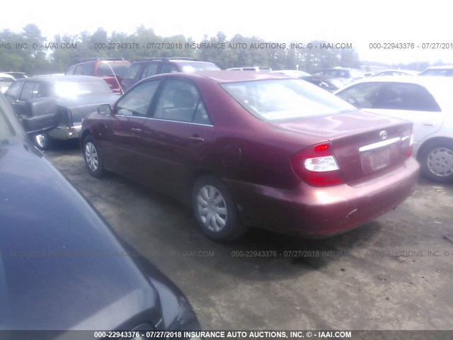 4T1BE32K52U042715 - 2002 TOYOTA CAMRY LE/XLE/SE 勃艮第红 照片 3