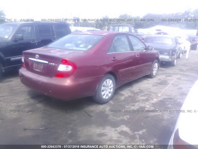 4T1BE32K52U042715 - 2002 TOYOTA CAMRY LE/XLE/SE 勃艮第红 照片 4