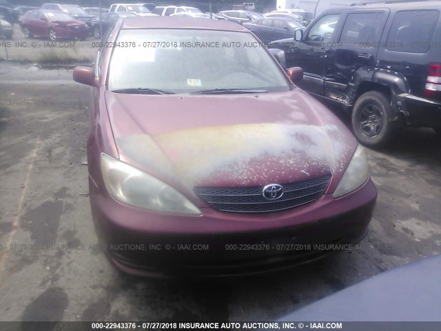 4T1BE32K52U042715 - 2002 TOYOTA CAMRY LE/XLE/SE 勃艮第红 照片 6