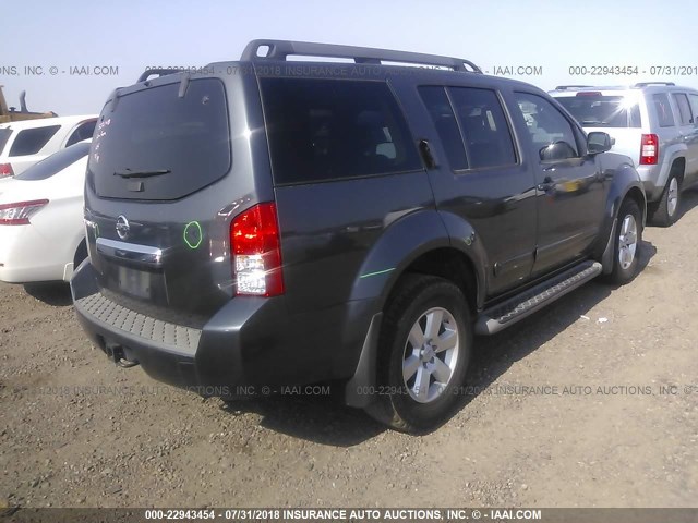 5N1AR1NN7BC622791 - 2011 NISSAN PATHFINDER S/LE/SE GRAY photo 4