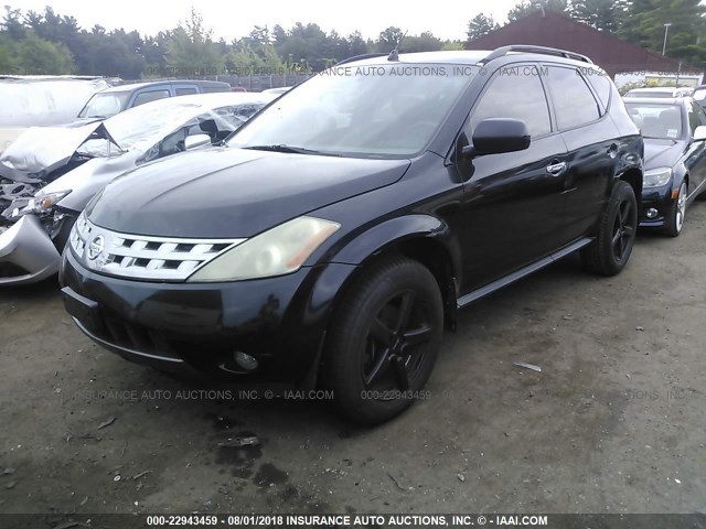 JN8AZ08W63W200454 - 2003 NISSAN MURANO SL/SE BLACK photo 2