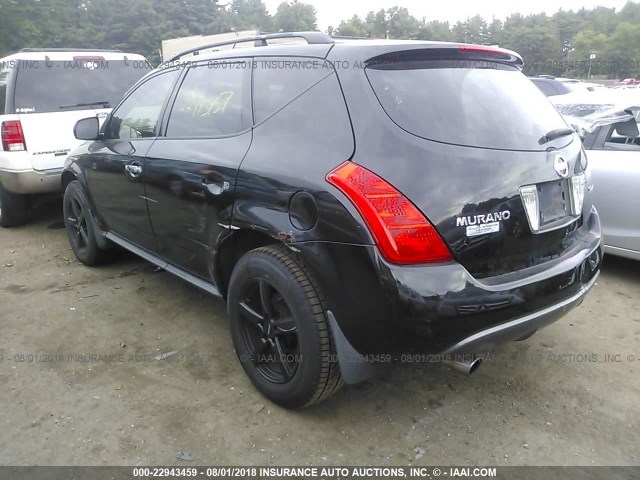 JN8AZ08W63W200454 - 2003 NISSAN MURANO SL/SE BLACK photo 3