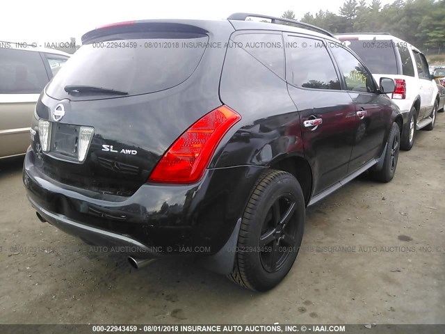 JN8AZ08W63W200454 - 2003 NISSAN MURANO SL/SE BLACK photo 4