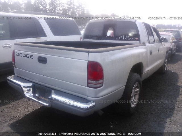 1B7HL2AN81S316039 - 2001 DODGE DAKOTA QUAD SILVER photo 4