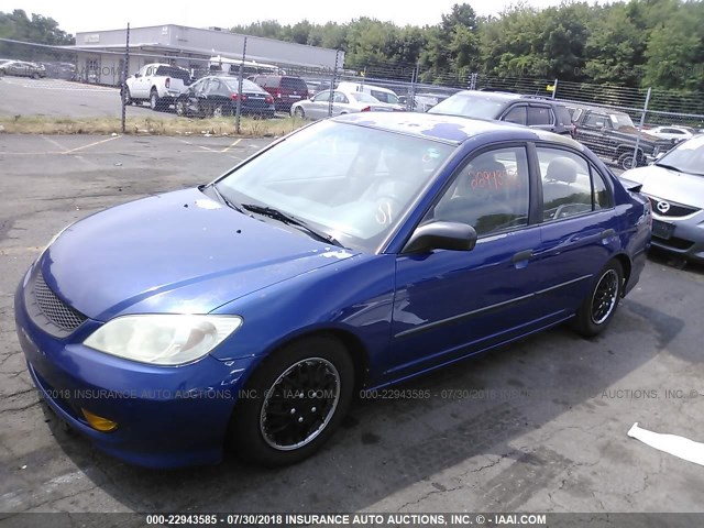 2HGES16395H512111 - 2005 HONDA CIVIC DX VP 蓝色 照片 2