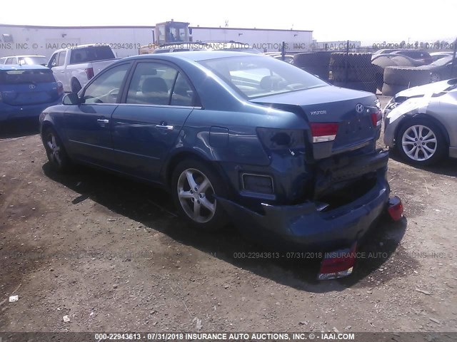 5NPEU46F76H033599 - 2006 HYUNDAI SONATA GLS/LX BLUE photo 3