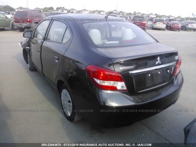 ML32F3FJ6HH001209 - 2017 MITSUBISHI MIRAGE G4 ES შავი ფოტო 3