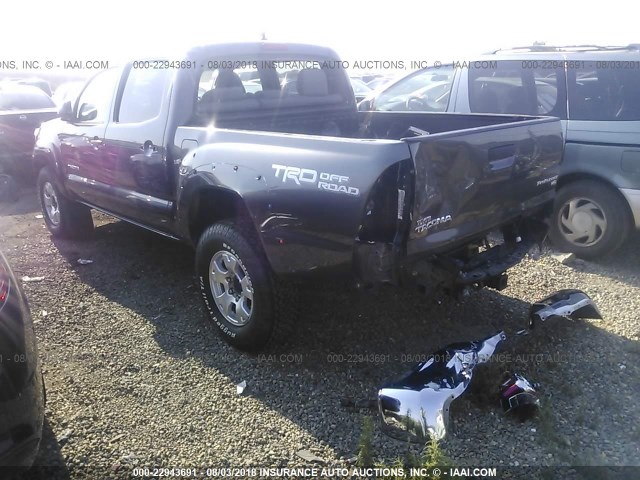 3TMJU4GN9EM162523 - 2014 TOYOTA TACOMA DOUBLE CAB PRERUNNER GRAY photo 3